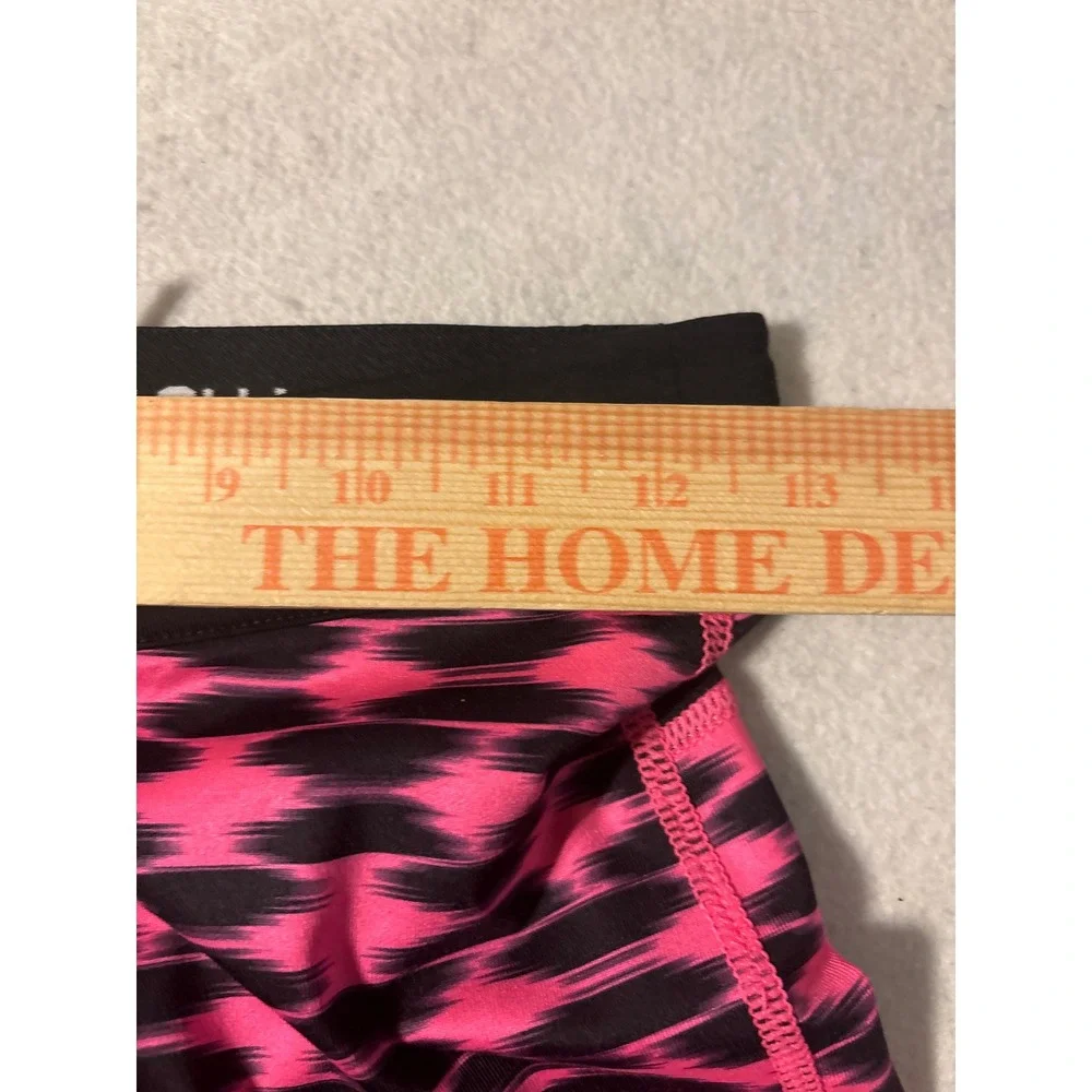 Nike Dri-Fit Pro Running Cropped Leggings Pink Black Ikat Pattern XS‎